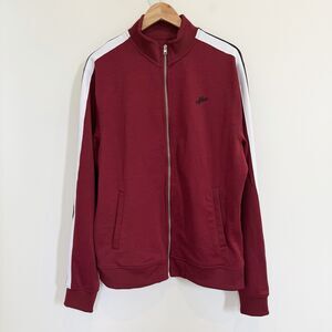 Akoo Track Jacket Men’s XL Red Full Zip Streetwear Lightweight Casual Stripe